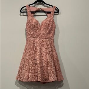 Elegant Pink Lace Dress